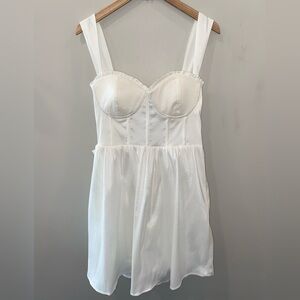 Altar'd State White Bow Back Corset Mini Dress XL Sleeveless Sweetheart